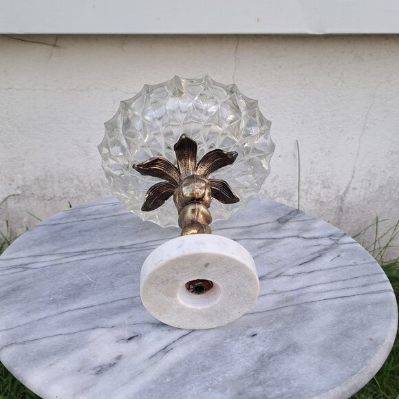 Vintage Cherub Ashtray Stand Marble & Brass - Picture 7 of 11